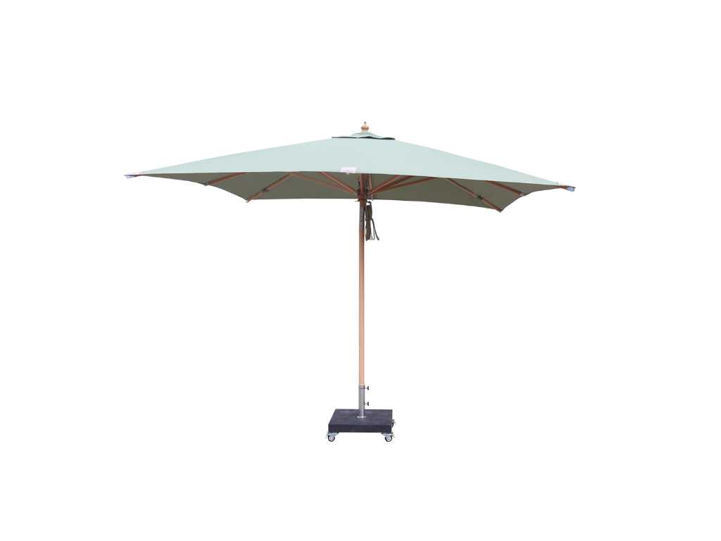 1 x Parasol 2.5m wood - Light grey - Without parasol base