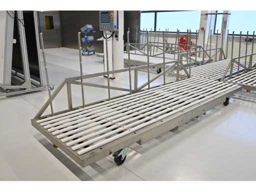 2018 Masévon OCC, 10-częściowy szklany wózek transportowy ze stali nierdzewnej