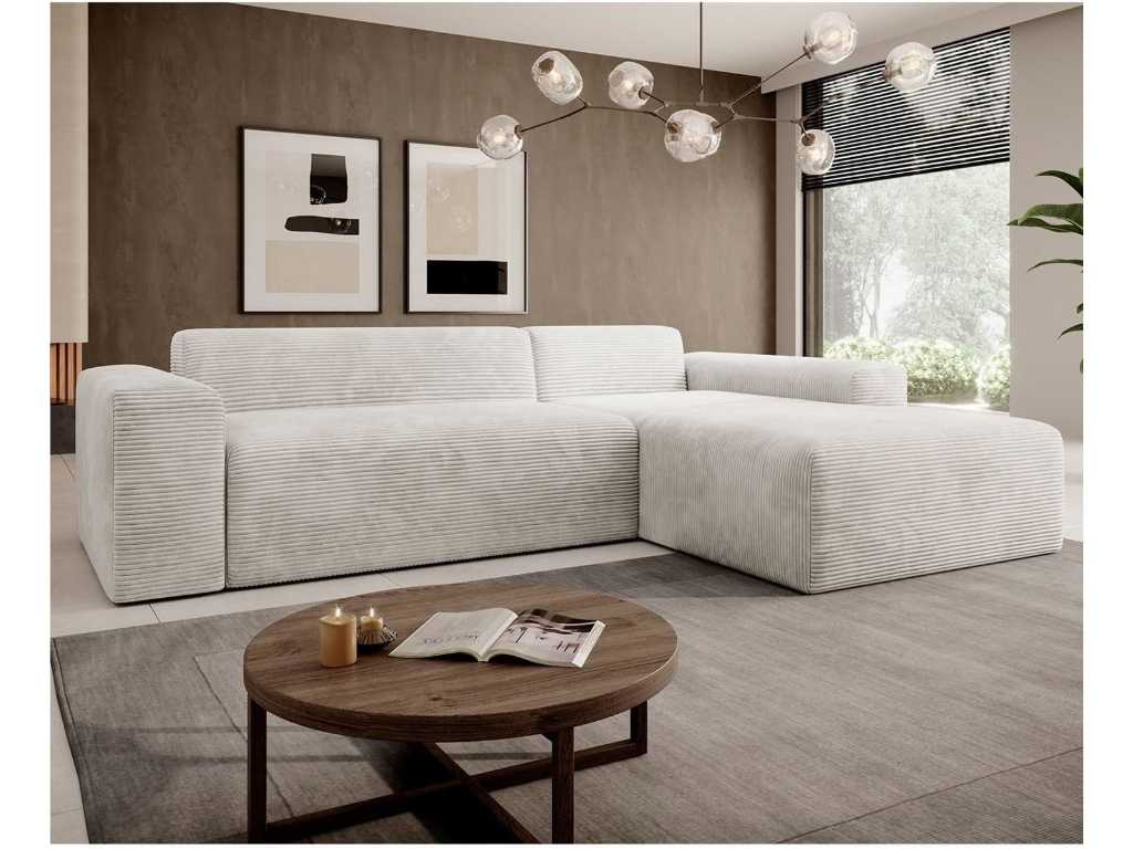 Sofa met Stof - Moderne Hoekbank - Beige - Stof