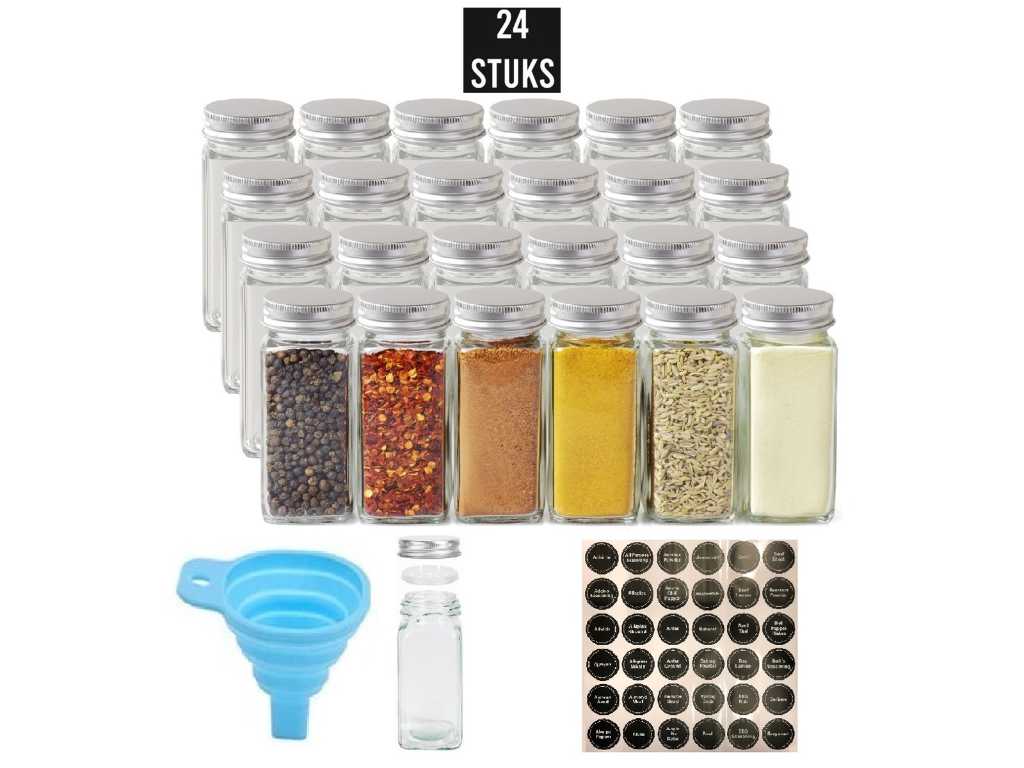 5 Sets of 24 spice jars with aluminum lids