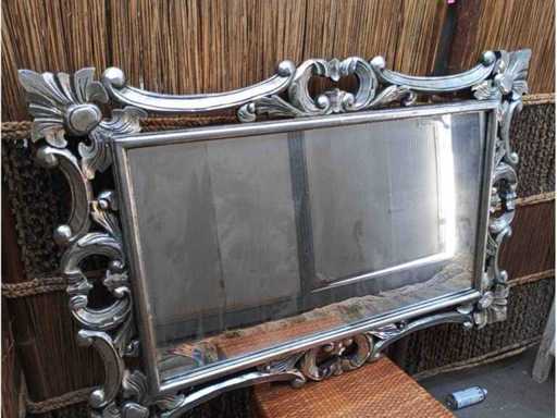 Large mirror with solid wood frame