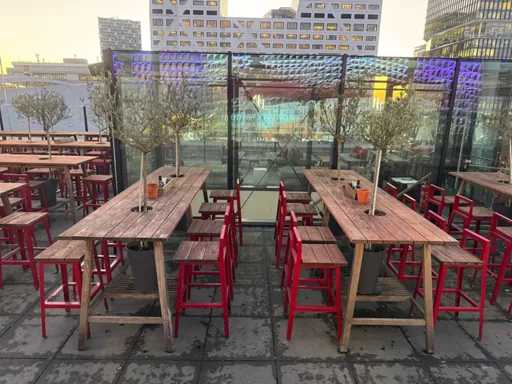 Huts - Terrace bar stool with backrest (8x)