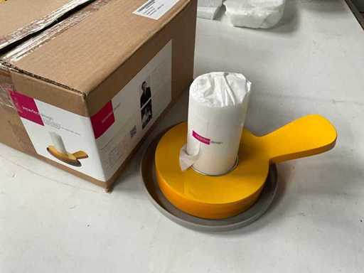 Candelabro Imperfectdesign con candela giallo/grigio (15x)