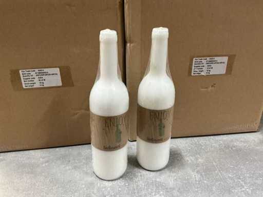 Fair Trade kaars wijnfles wit (54x)