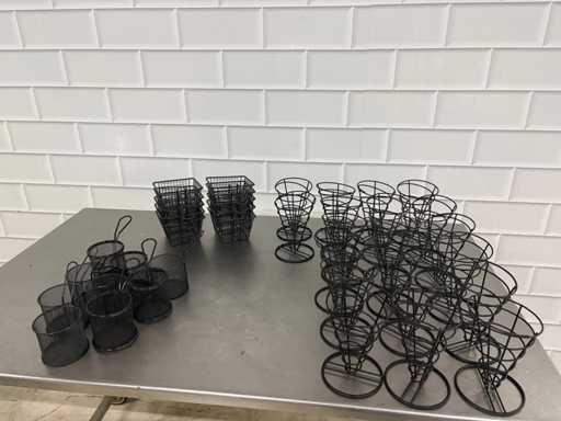 Partia uchwytów na torby na frytki i koszy na frytki (39x)