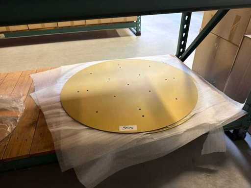 Grande plaque dorée de plafond pour montage de lustre / lampe suspendue (90 cm de diamètre) (4x)