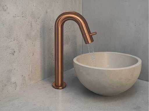 Fontana INK High model con rubinetto in oro rosa spazzolato 30cm 9902366