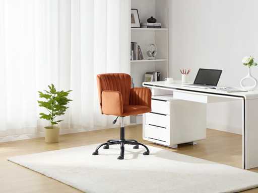 Bureaustoel - Velvet - Terracotta - Verstelbare hoogte
