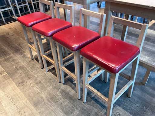 Hutten - Barkruk met rugleuning (4x)