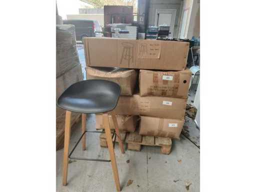 3x box black bar stool wooden frame new per 4 (12x)