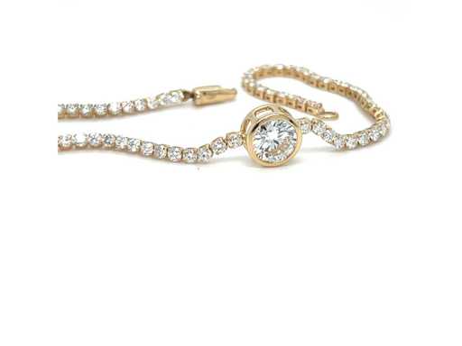 14 Karaat geelgouden armband met 3,09 crt. diamant