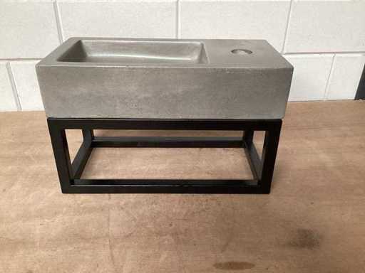 DIFFERNZ Waschbecken Ethan-Beton mit hängendem Gestell, komplettes Set