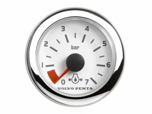 Manomètre d’huile Volvo Penta blanc 52 mm - 874923