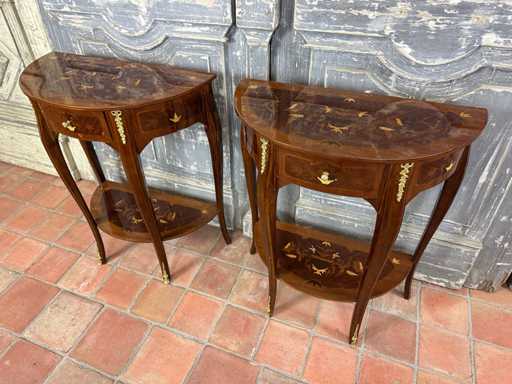 Mese laterale de marcheterie