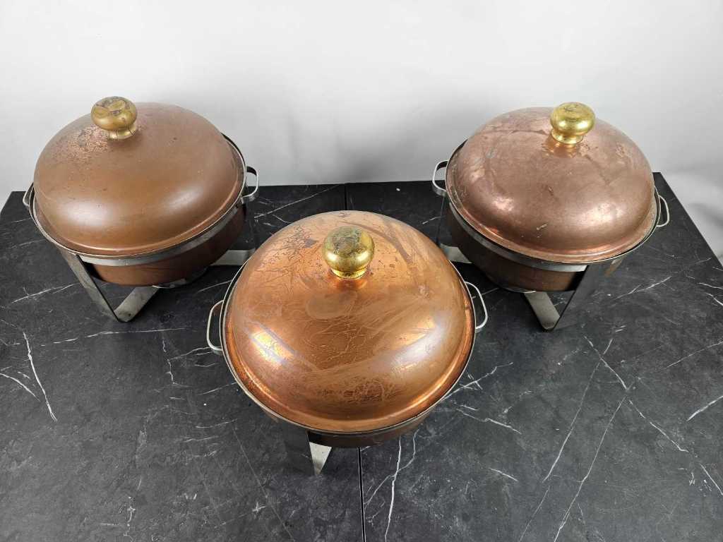 Copper Chafing dish (3x)