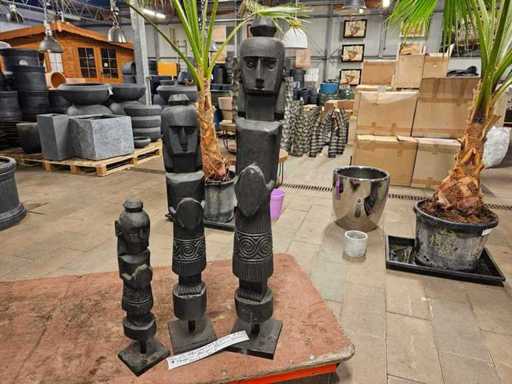 Exklusives 3er-Set Afrikanische Kultfiguren - Handarbeit
