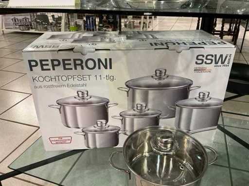 SSW Peperoni 11-piece cooking pot set