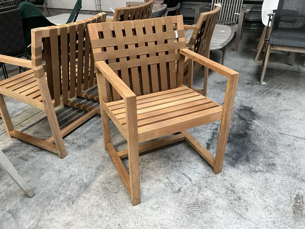 4x Chaise de jardin en bois RODA