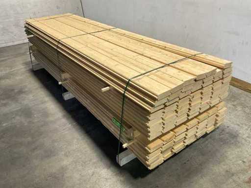 Fichtenblockhüttenprofil gehobelt 329x14,5x4,5 cm (50x)