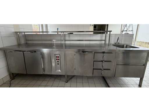 Banco da lavoro refrigerato in acciaio inossidabile Rubbens