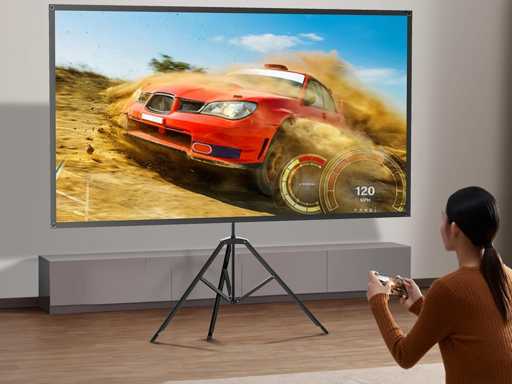 Écran de Projection Portable 100" - pour l'extérieur et l'intérieur - Vidéoprojecteur tissé 16:9