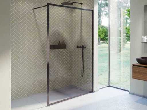 Riho lucid inloopdouche met handdoekhouder 90cm