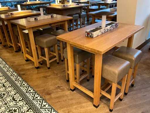 Hutten - Bartafel met marmeren opbouw & verlichting (2x)