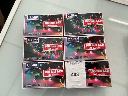 C.Star. Schutzart IP44. Innen- / Außenbereich, Weihnachts-LED-Beleuchtung. (6-fach)