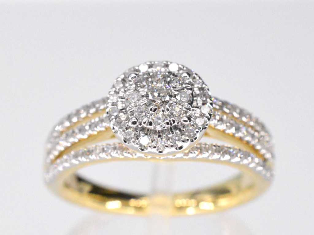 Gouden entourage ring met diamanten