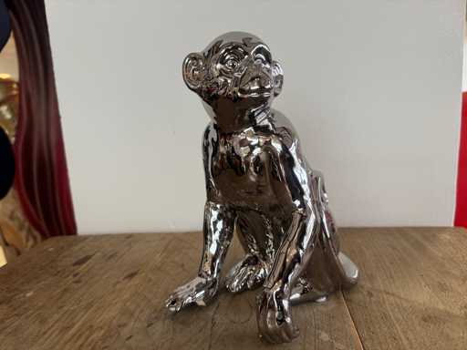 Monkey Chrome Silver H21cm