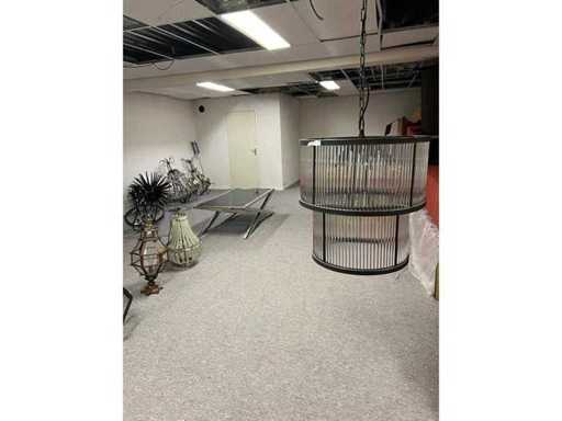 Lampe suspendue exclusive EICHHOLTZ Originale avec plus de 400 stalactites de diamètre total d’environ 60 cm, hauteur d’environ 55 cm