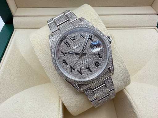 Rolex Datejust 36 126200 | FULL "ICED" Out With Natural Diamonds Arabic Dial