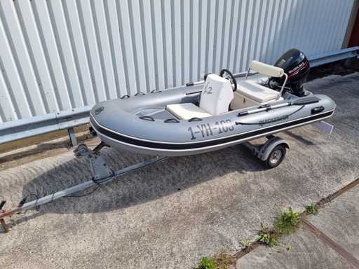 Quicksilver - 350 alu rib + Atlanta trailer + 25 hp Suzuki - Inflatable boat