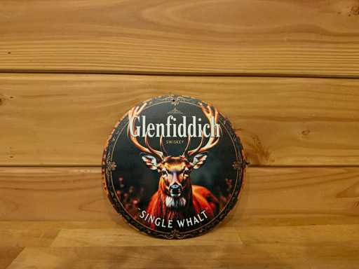 Metal advertising sign round 20cm