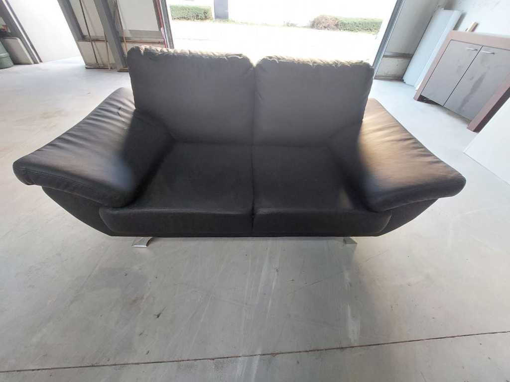 Design armchair leather black 2 persons