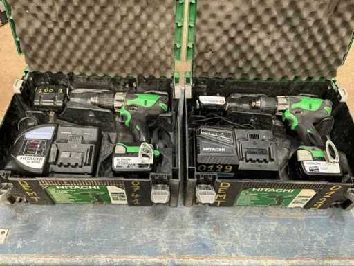 Perceuse à piles Hitachi DS 14DSL (2x)