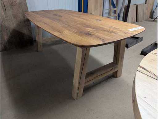 Dining table Oak Danish oval 220 x 110 x 77cm. Wooden A base
