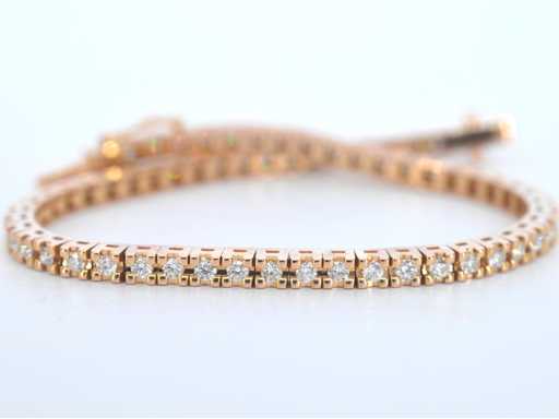 Rose gold tennis bracelet with brilliant cut diamond