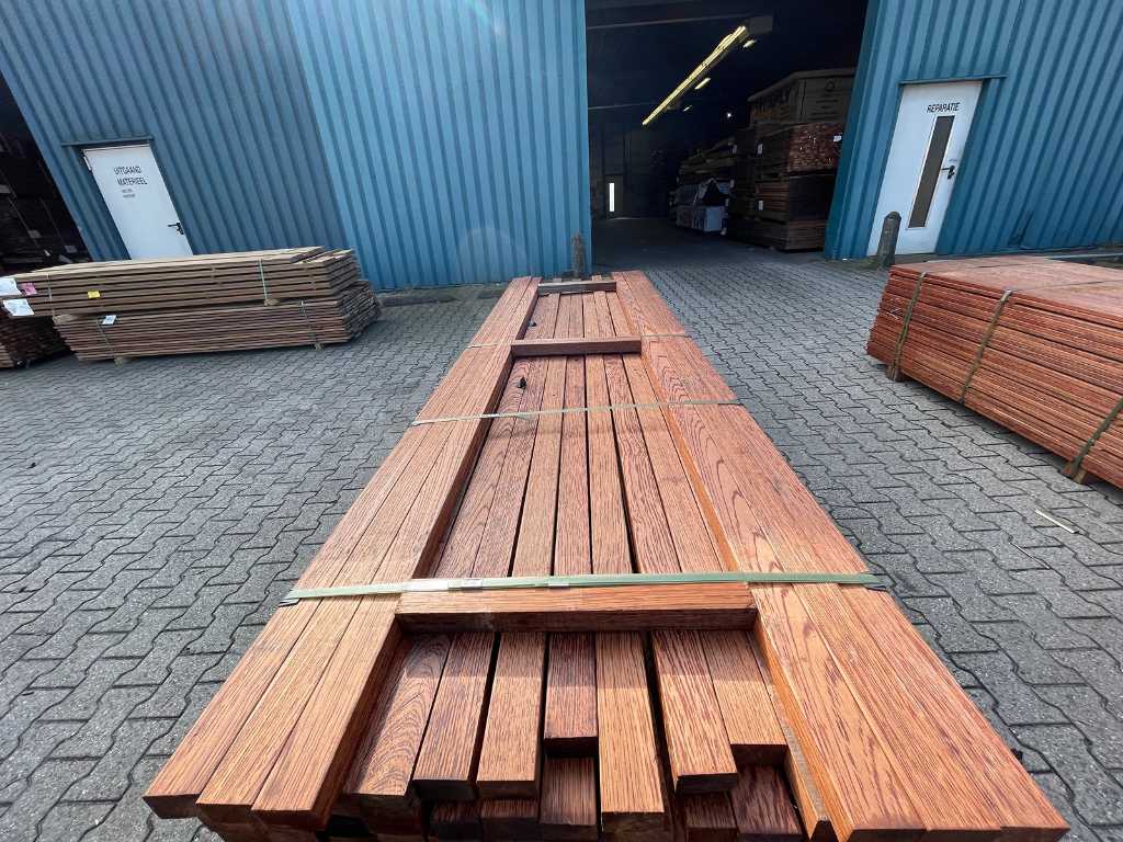 Walaba hardhouten planken geschaafd 45x65mm, lengte 300cm (100x)