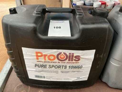 ProOils, capacité 20 litres 10W 60 huile moteur synthétique complète