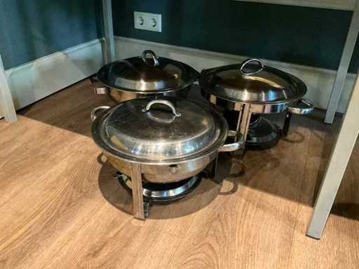 Ronde chaving dishes (3x)