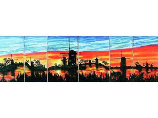 Dekor: Niederländische Windmühlen