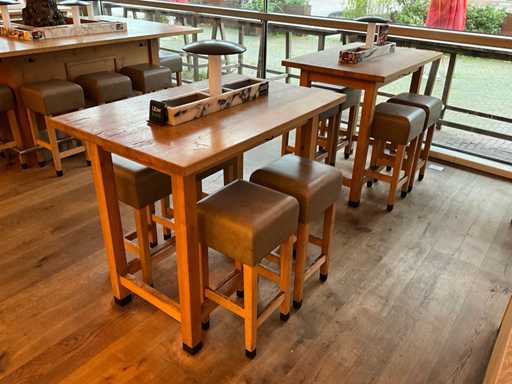 Hutten - Bartafel met marmeren opbouw & verlichting (2x)