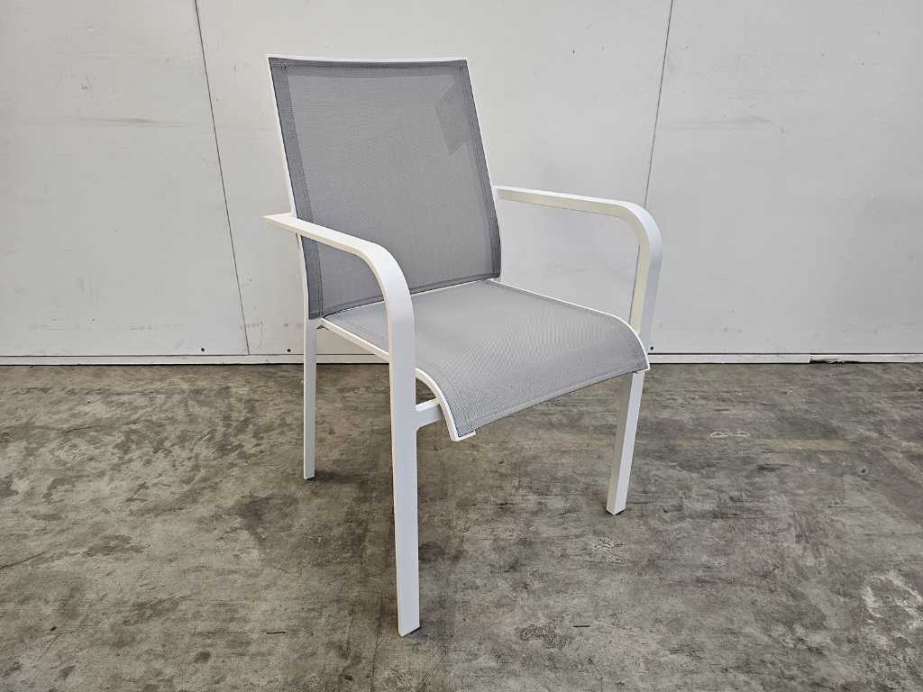 2 x Garden Prestige Alu Stacking Chair Paris White Matt