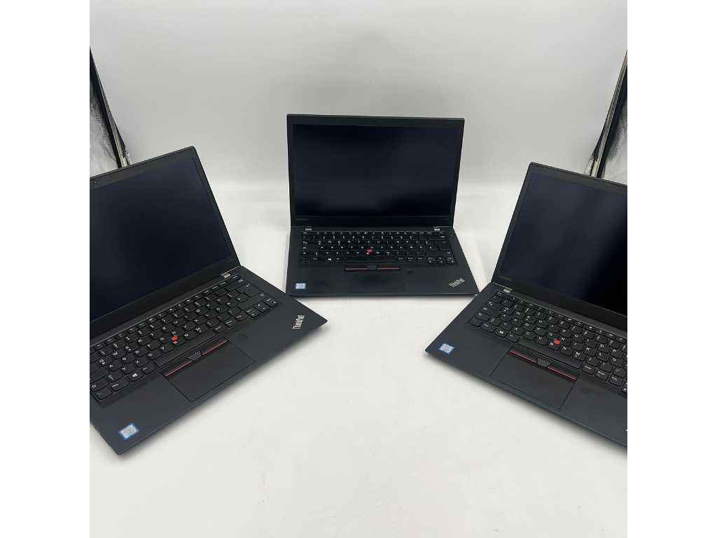 3x Lenovo ThinkPad T470s Notebook (Intel i5, 8 GB RAM, 256 GB SSD, QWERTZ) z systemem Windows 10 Pro