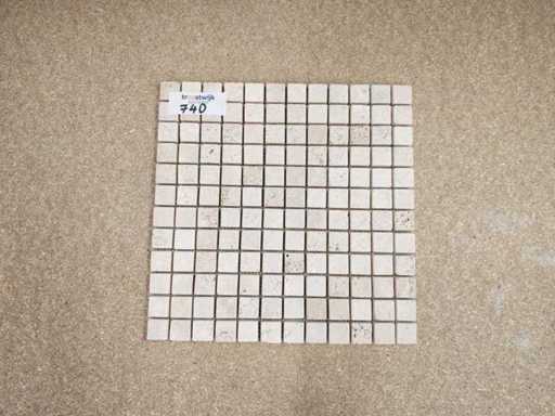 Pierres naturelles travertin beige 30,5x30,5 cm Mosaïque 28 pièces