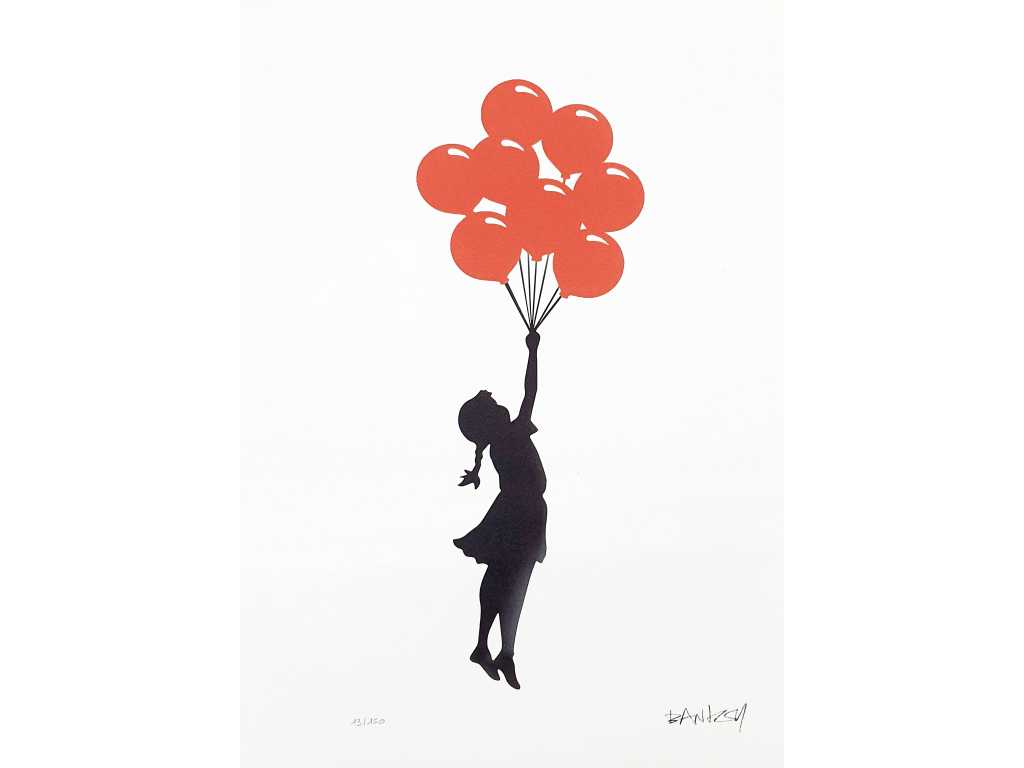 Banksy (geboren 1974), gebaseerd op - Floating Girl