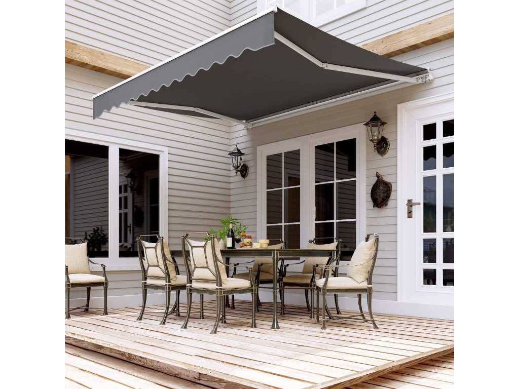Manual Awning, 300 x 250 cm, Retractable Awning with Arms
