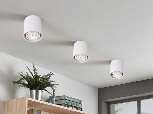 GU10 Design Fissatore spot montato in superficie 10cm bianco inclinabile (20x)