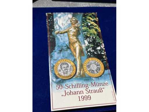 Moneta da 50 Schilling Johann Strauss 1999